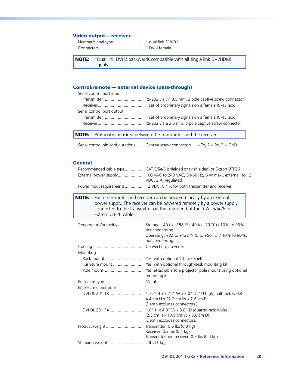 Extron Electronics DVI DL 201 Tx_Rx User Guide User Manual | Page 26 / 32