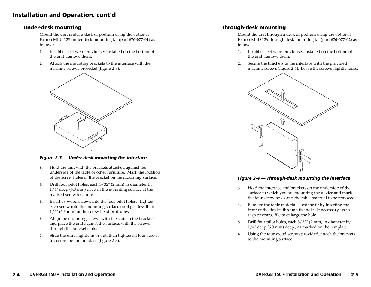 Installation and operation, cont’d | Extron Electronics DVI-RGB 150 User Manual | Page 8 / 14