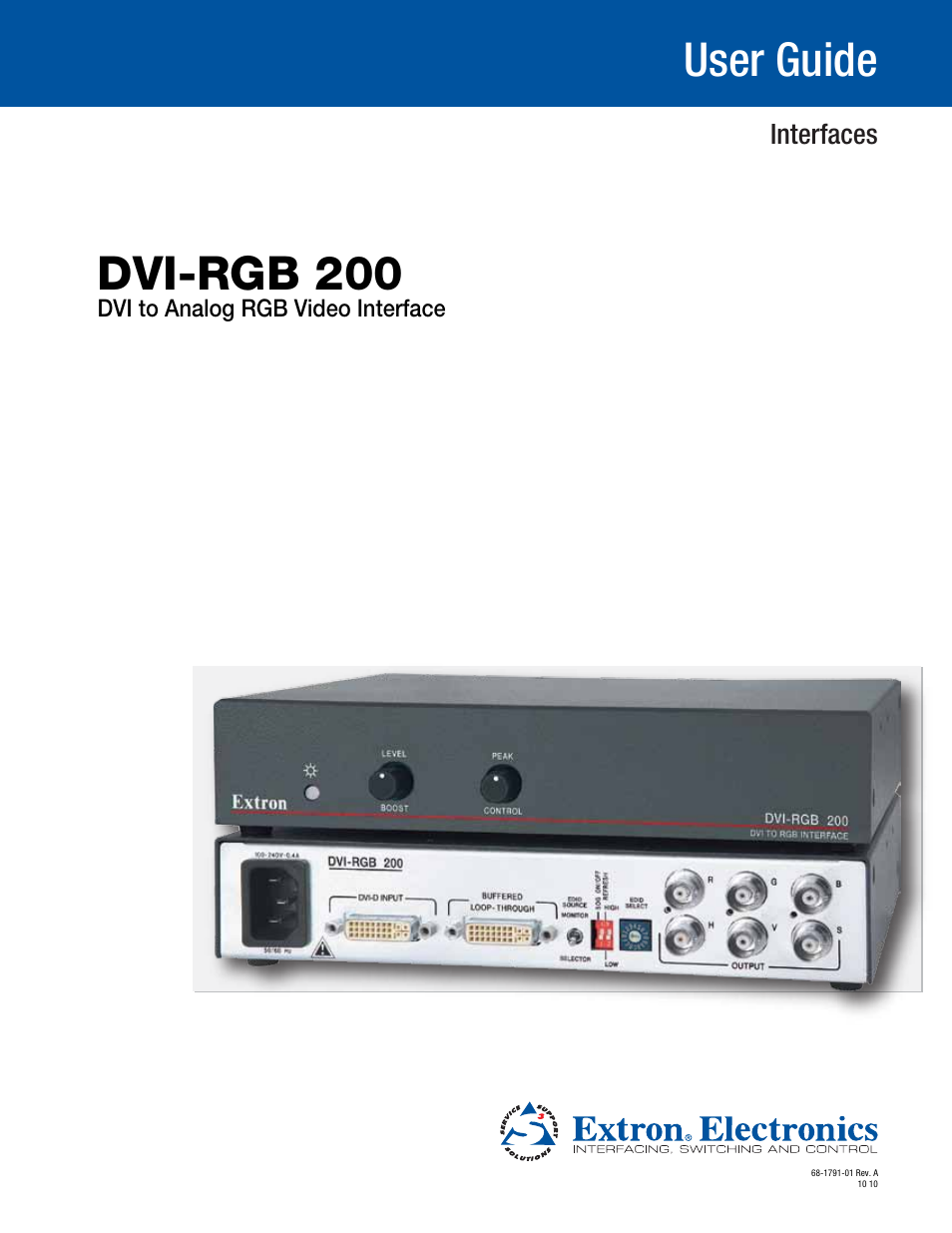 Extron Electronics DVI-RGB 200 User Guide User Manual | 19 pages