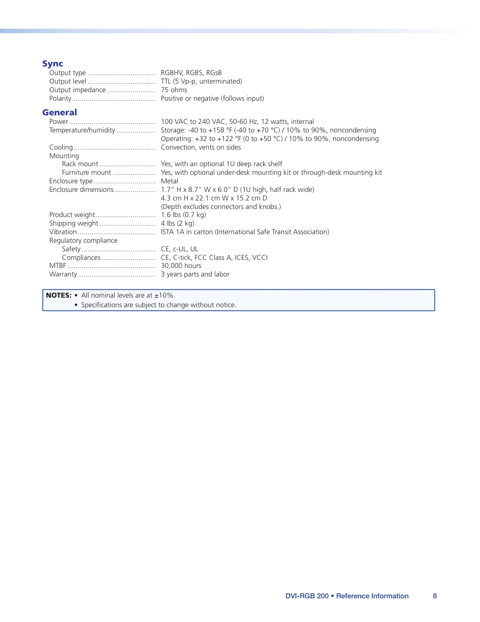 Extron Electronics DVI-RGB 200 User Guide User Manual | Page 13 / 19