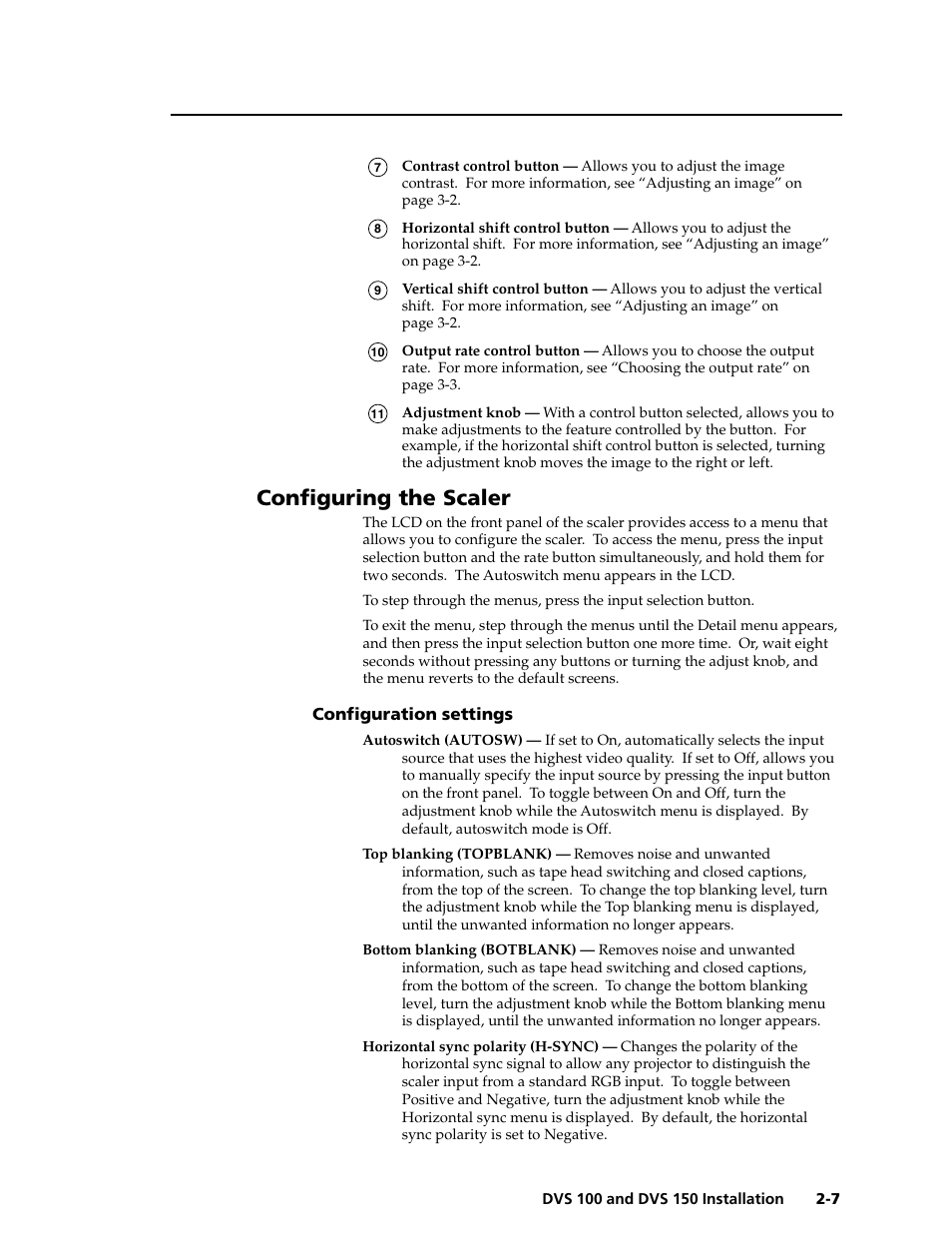 Configuring the scaler | Extron Electronics DVS 150 User Manual | Page 17 / 42