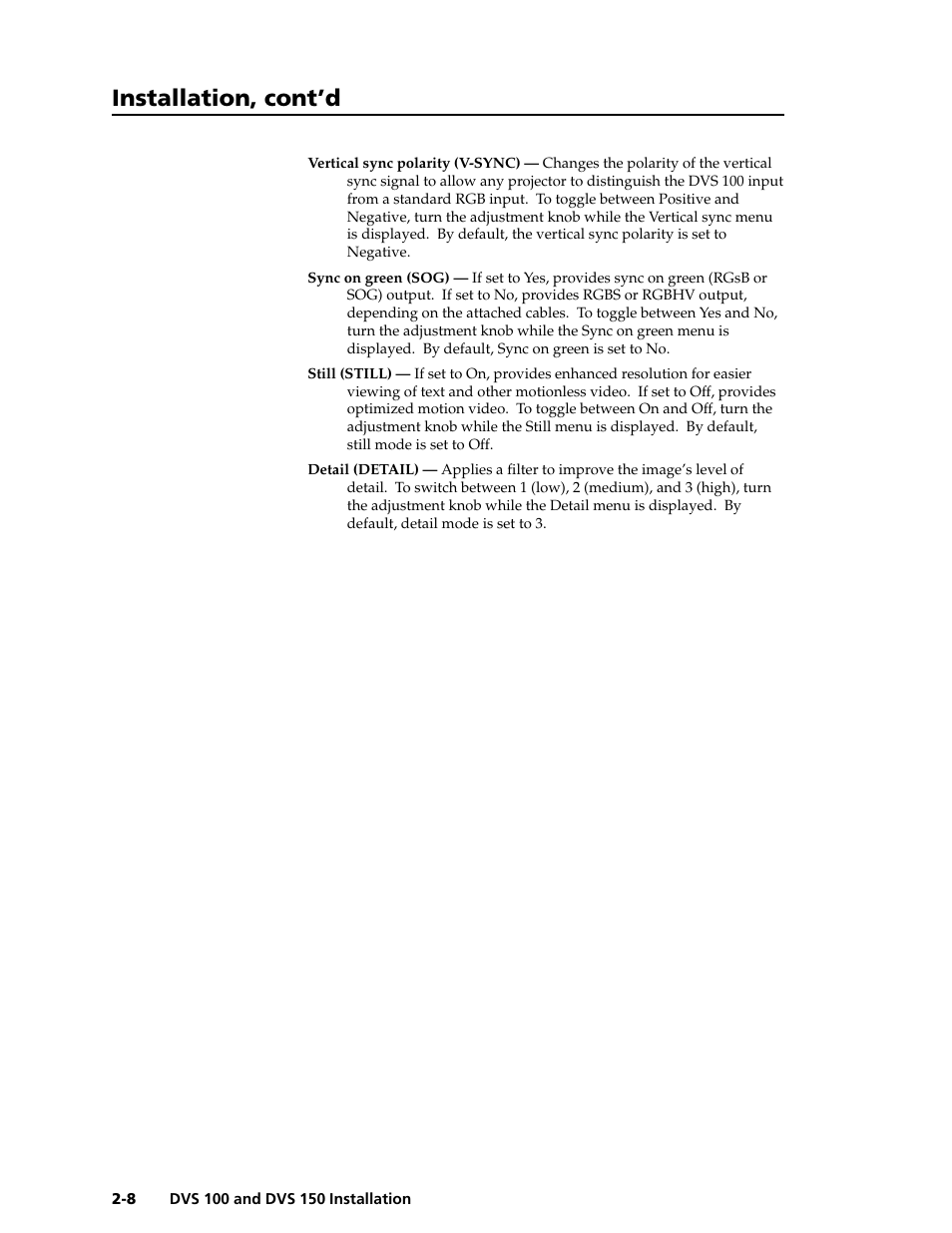 Installation, cont’d | Extron Electronics DVS 150 User Manual | Page 18 / 42