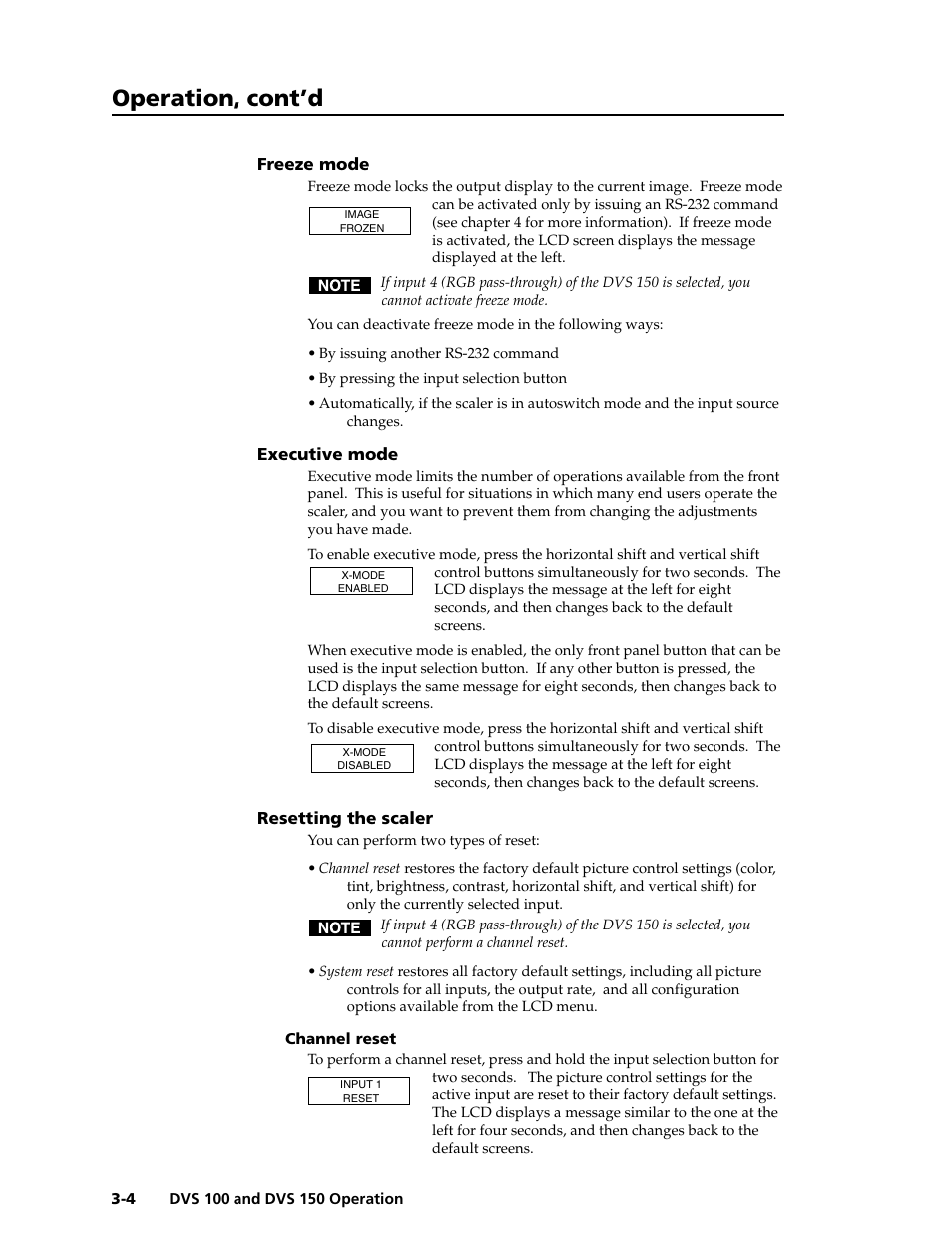 Operation, cont’d | Extron Electronics DVS 150 User Manual | Page 22 / 42