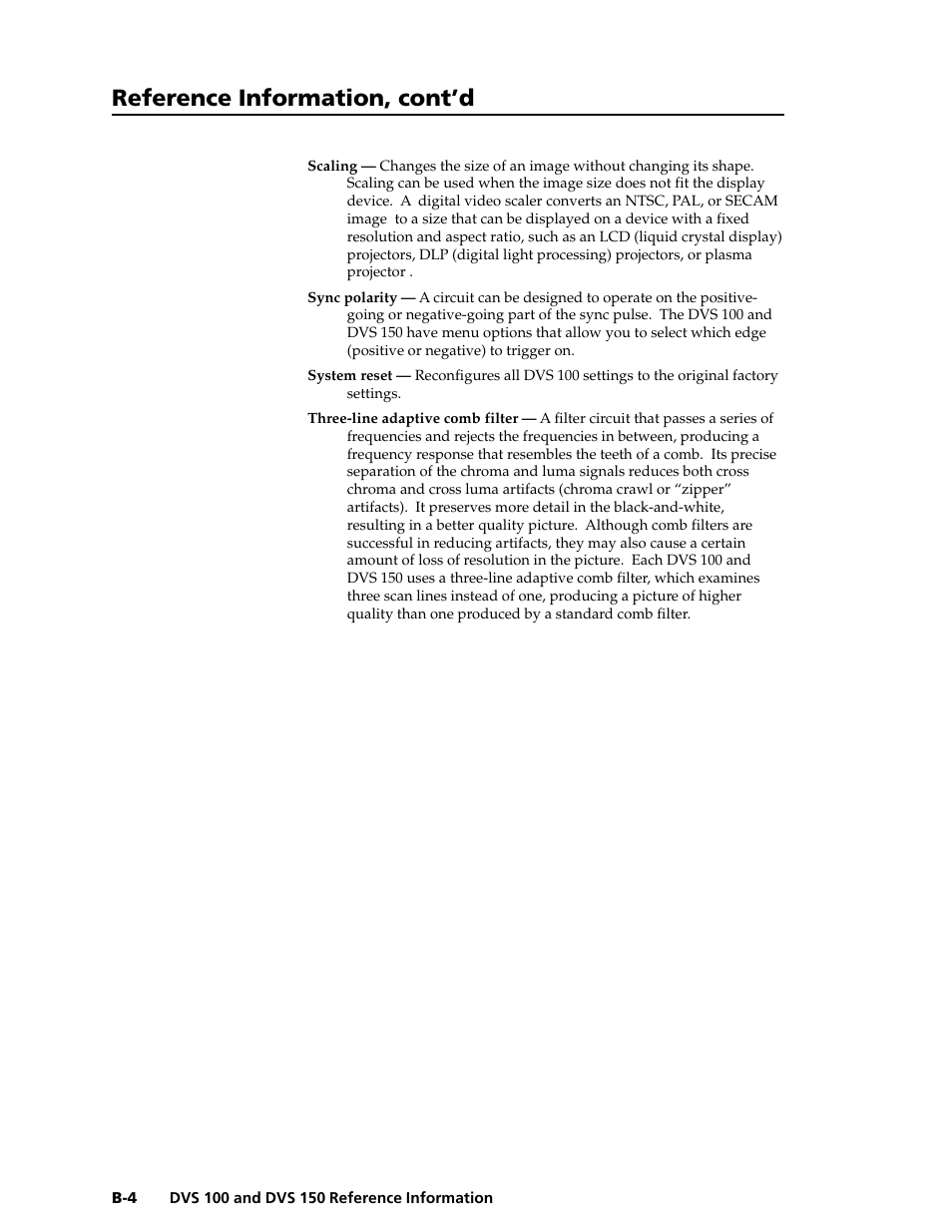 Reference information, cont’d | Extron Electronics DVS 150 User Manual | Page 40 / 42