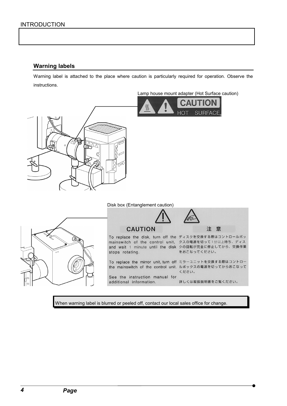 Warning labels | Olympus IX2-DSU BX-DSU User Manual | Page 10 / 84