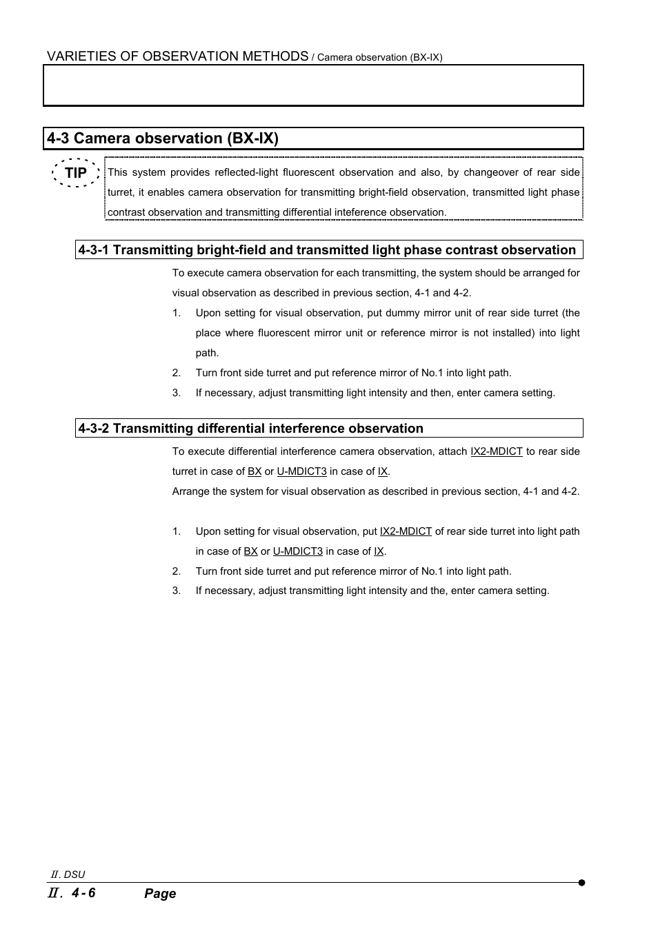 3 camera observation (bx-ix) | Olympus IX2-DSU BX-DSU User Manual | Page 46 / 84