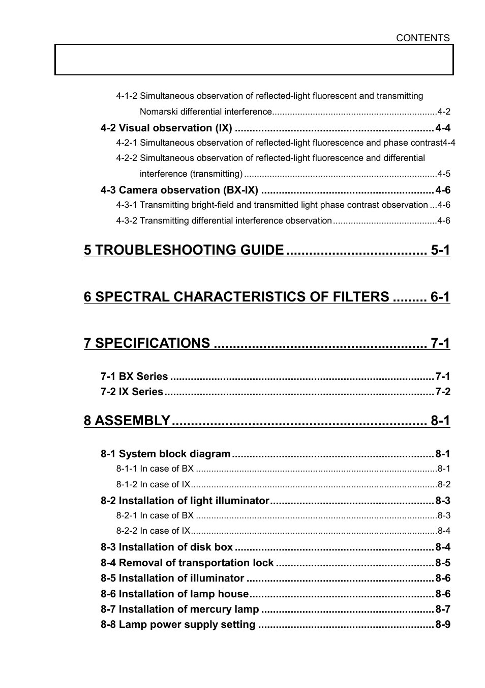 8 assembly -1 | Olympus IX2-DSU BX-DSU User Manual | Page 5 / 84