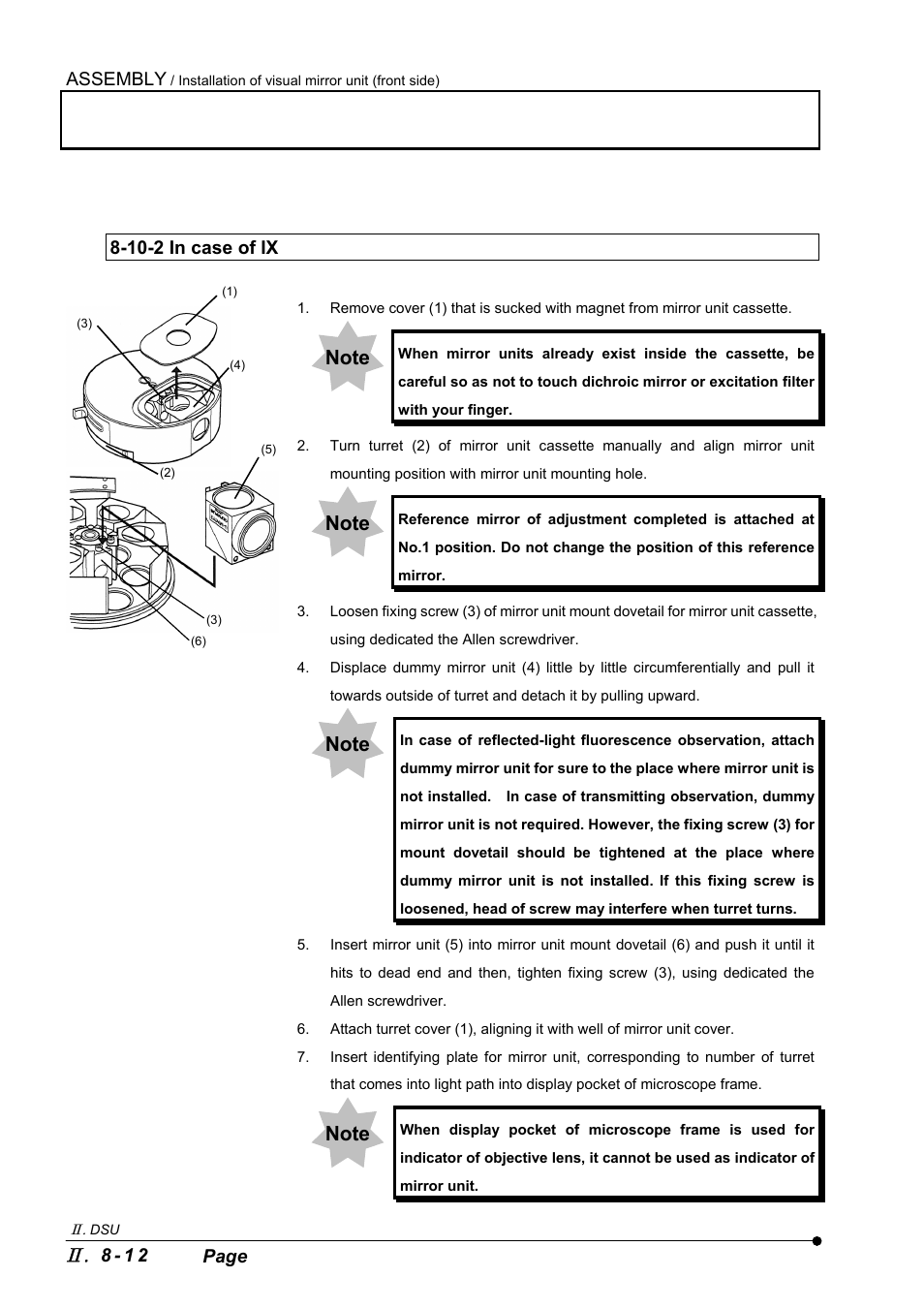 10-2 in case of ix, Assembly | Olympus IX2-DSU BX-DSU User Manual | Page 66 / 84