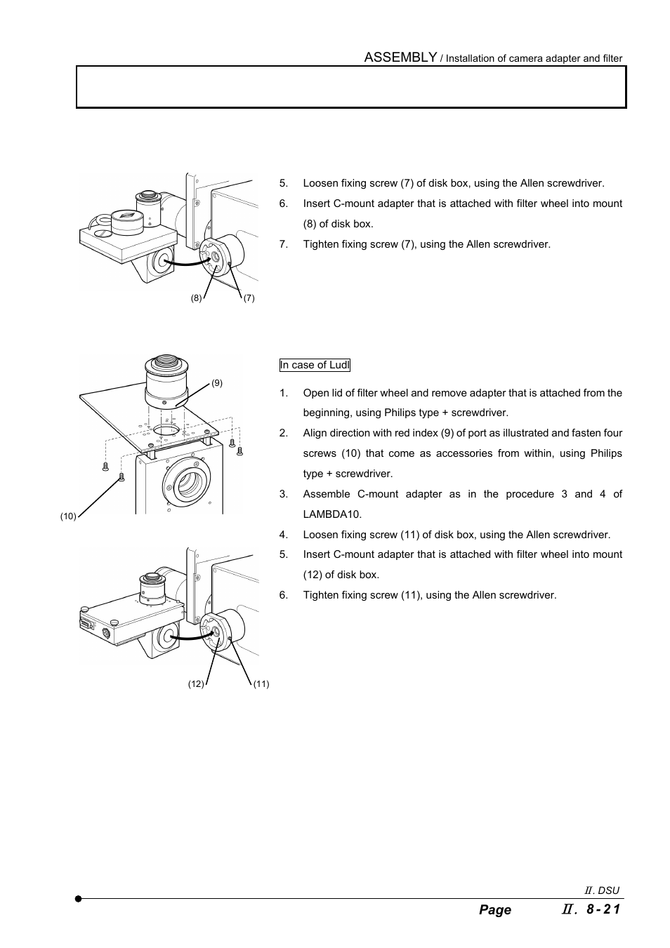 Assembly, 8 - 2 1 page | Olympus IX2-DSU BX-DSU User Manual | Page 75 / 84