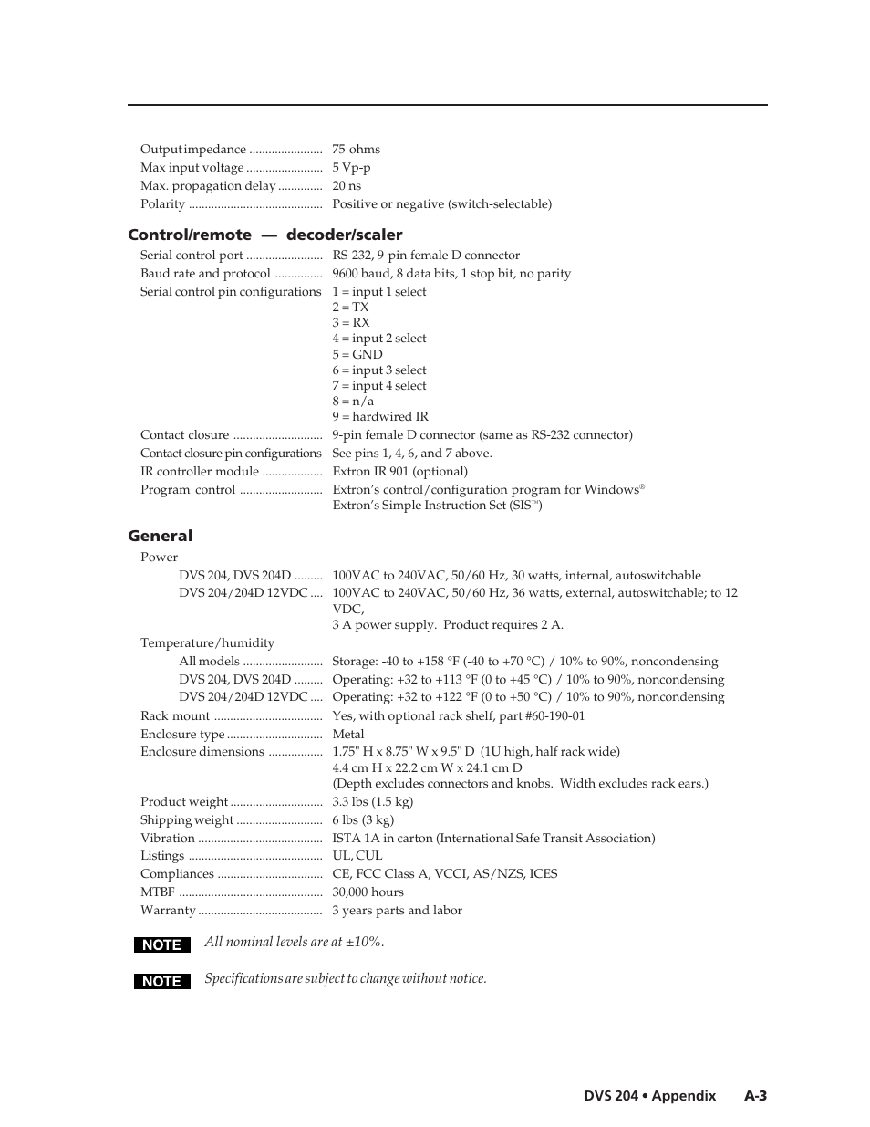 Extron Electronics DVS 204 Series User Manual | Page 45 / 52