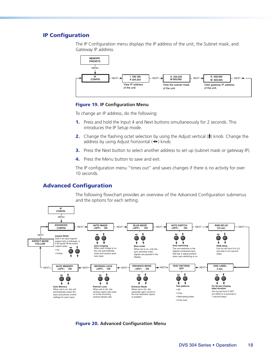 Ip configuration, Advanced configuration, Ip configuration advanced configuration | Extron Electronics DVS 304 Series User Guide User Manual | Page 23 / 92