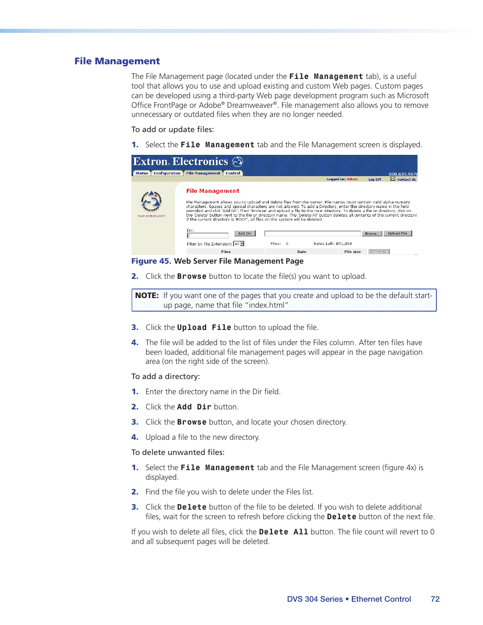 File management | Extron Electronics DVS 304 Series User Guide User Manual | Page 77 / 92