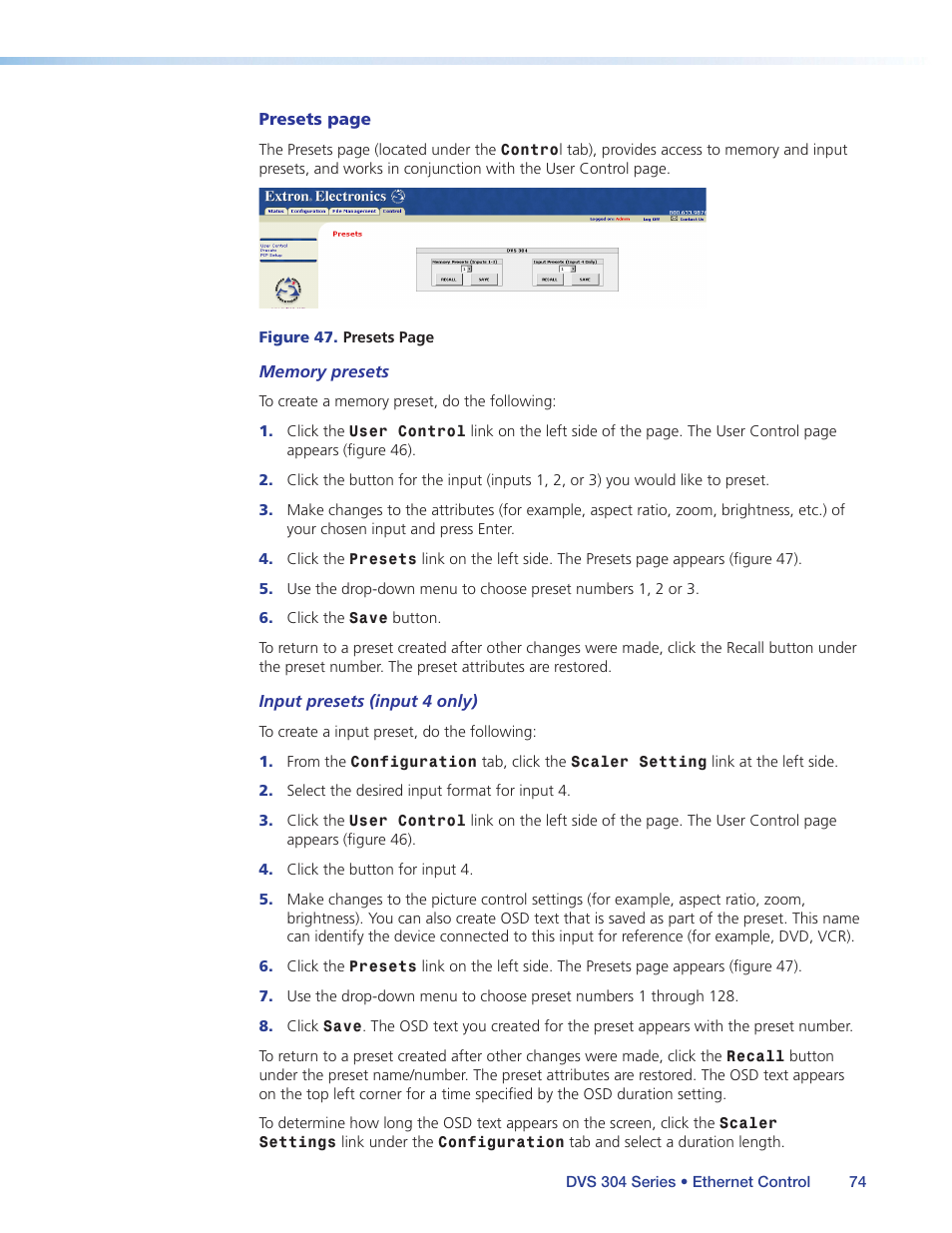 Extron Electronics DVS 304 Series User Guide User Manual | Page 79 / 92