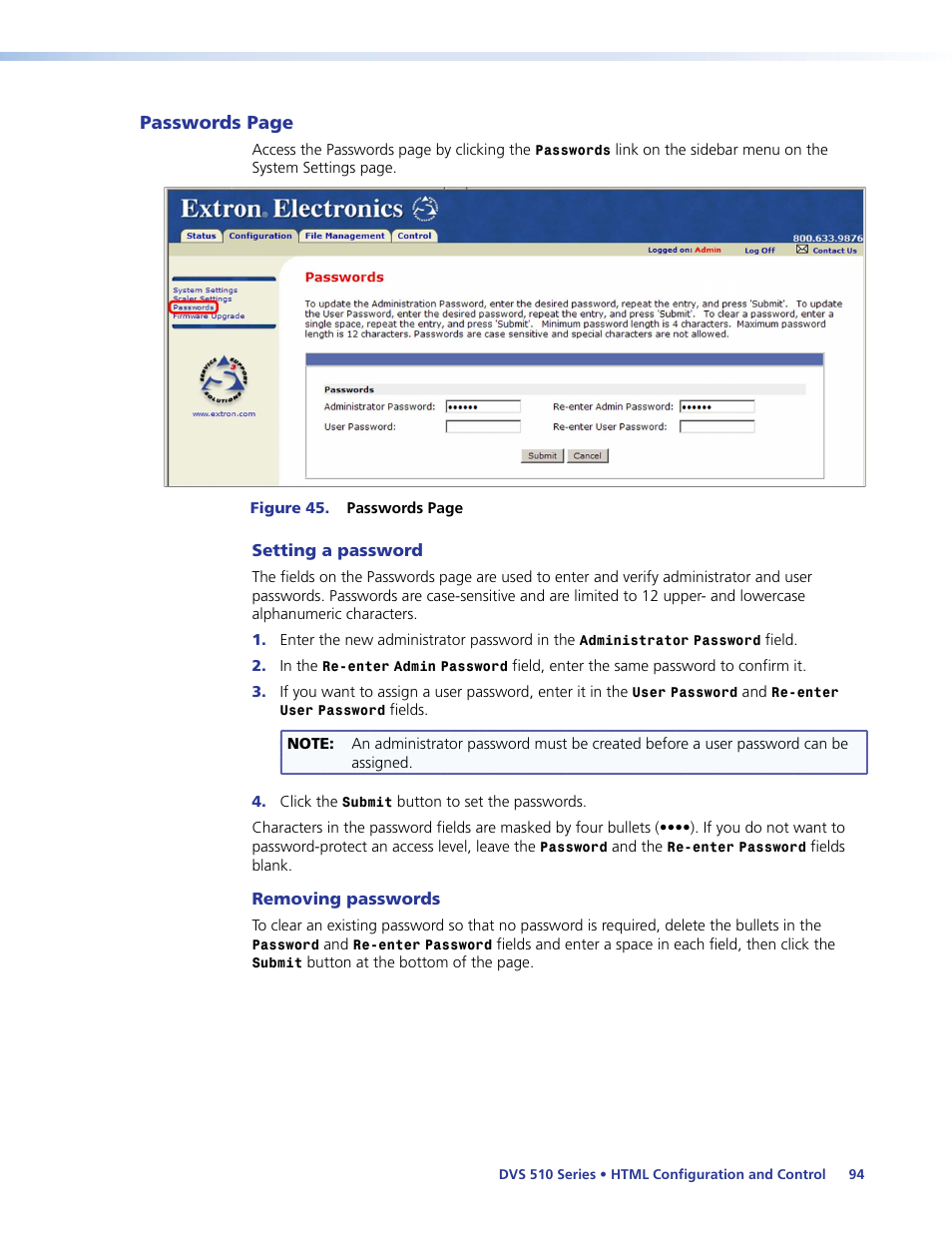 Extron Electronics DVS 510 Series User Guide User Manual | Page 100 / 128