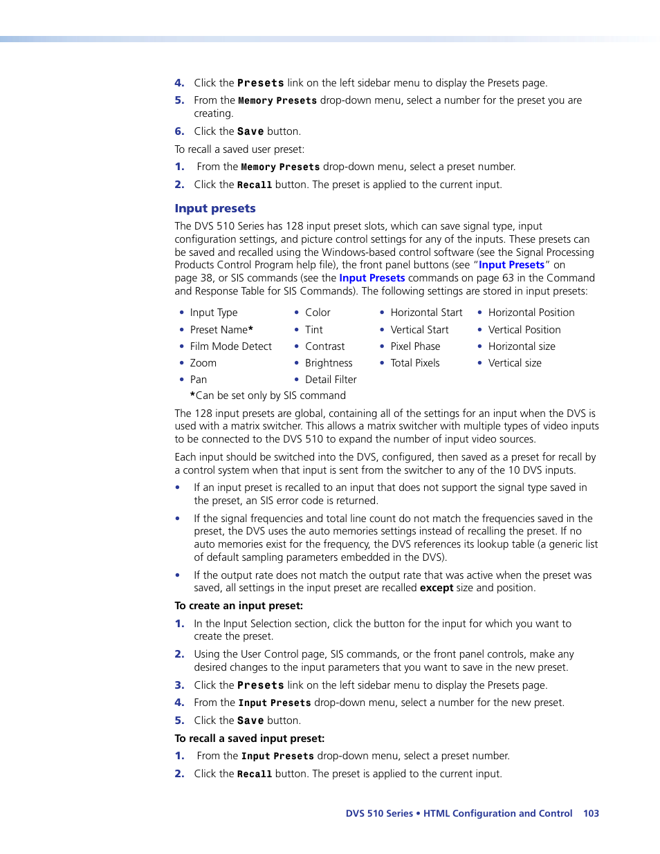 Extron Electronics DVS 510 Series User Guide User Manual | Page 109 / 128