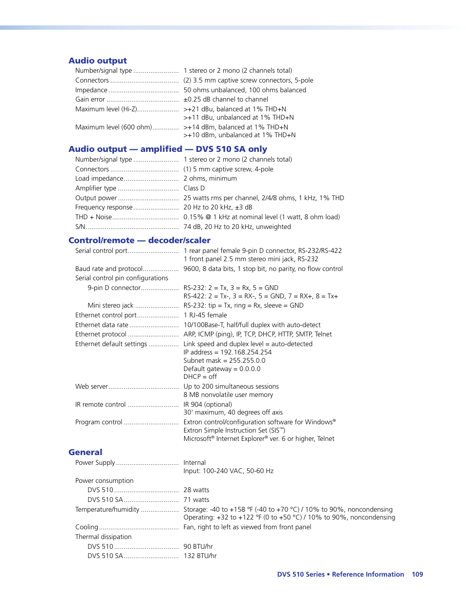 Extron Electronics DVS 510 Series User Guide User Manual | Page 115 / 128