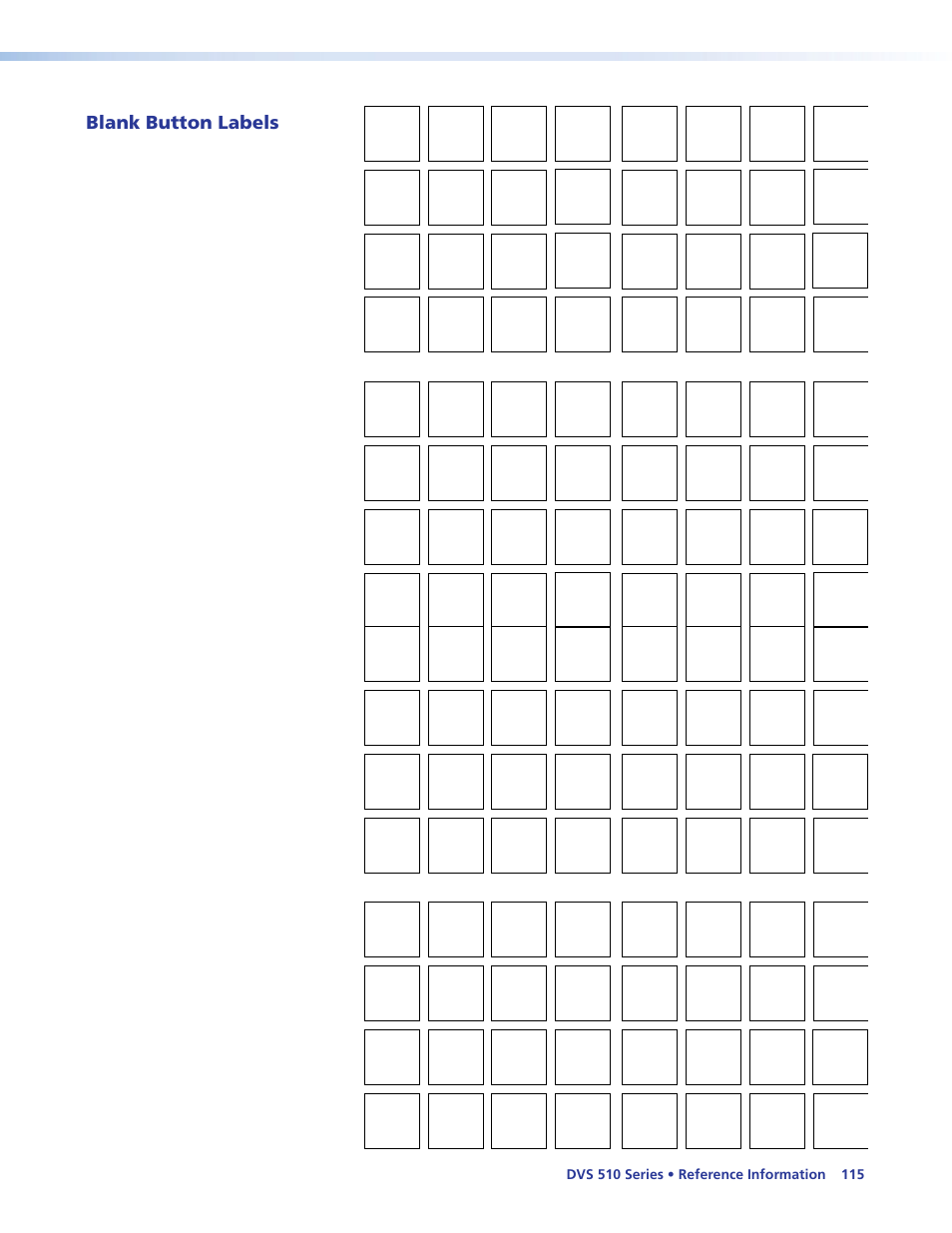 Blank button labels | Extron Electronics DVS 510 Series User Guide User Manual | Page 121 / 128