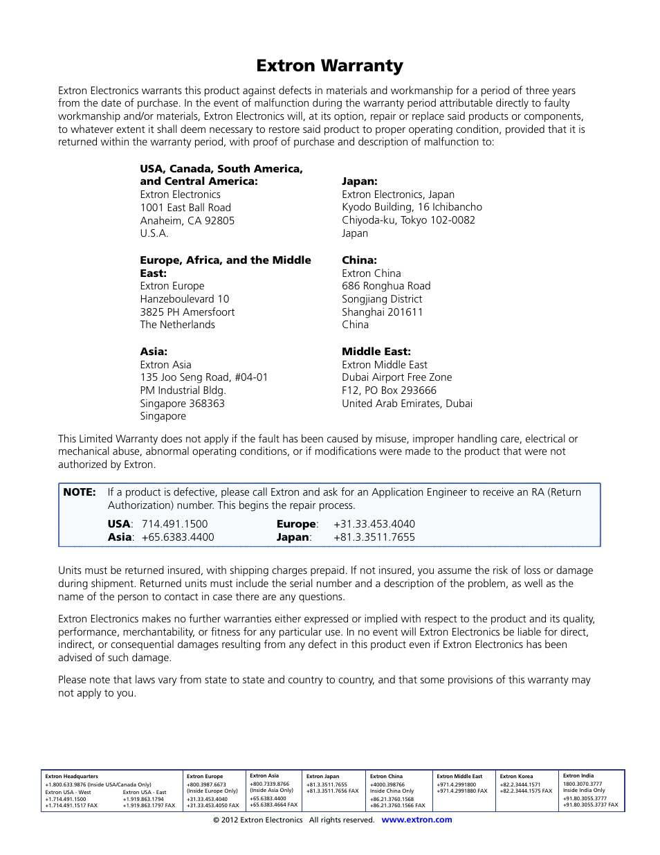 Extron Electronics DVS 510 Series User Guide User Manual | Page 128 / 128