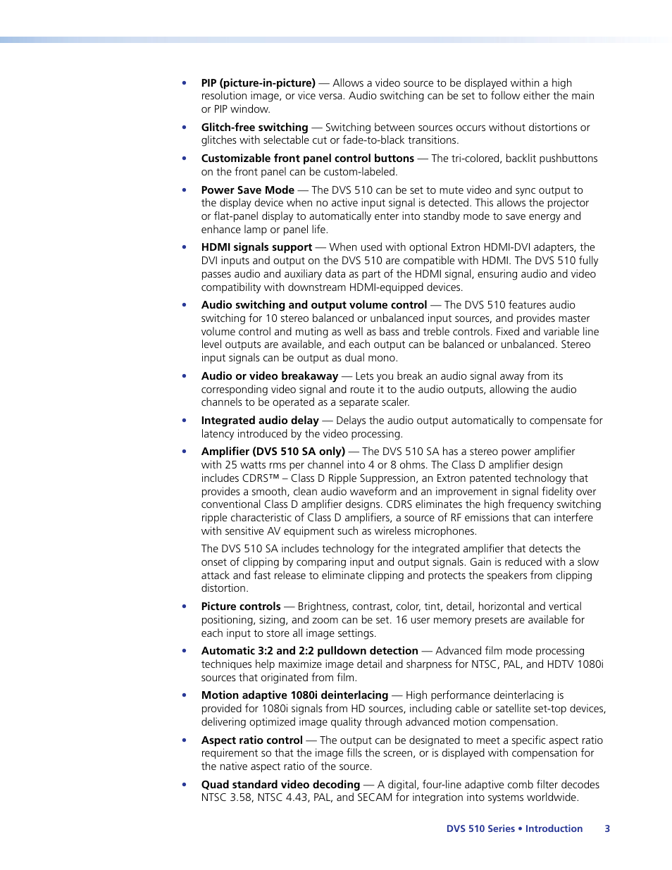 Extron Electronics DVS 510 Series User Guide User Manual | Page 9 / 128