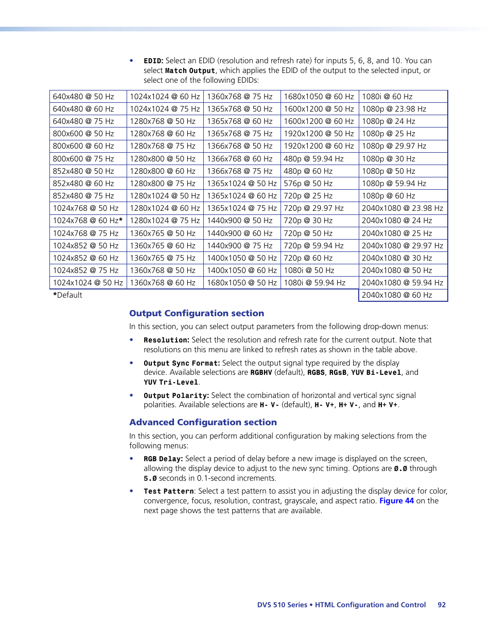 Extron Electronics DVS 510 Series User Guide User Manual | Page 98 / 128