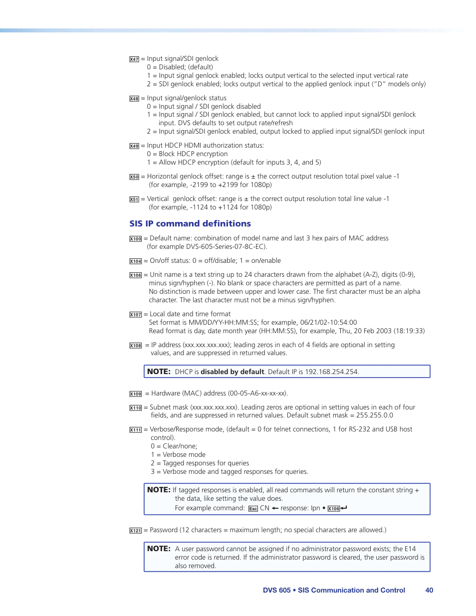 Extron Electronics DVS 605 User Guide User Manual | Page 46 / 98