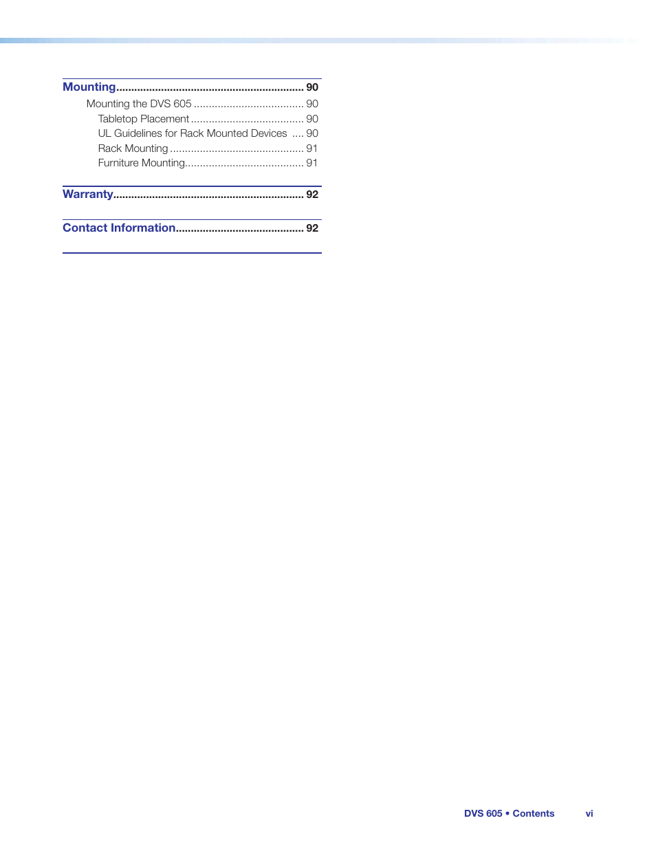 Extron Electronics DVS 605 User Guide User Manual | Page 6 / 98