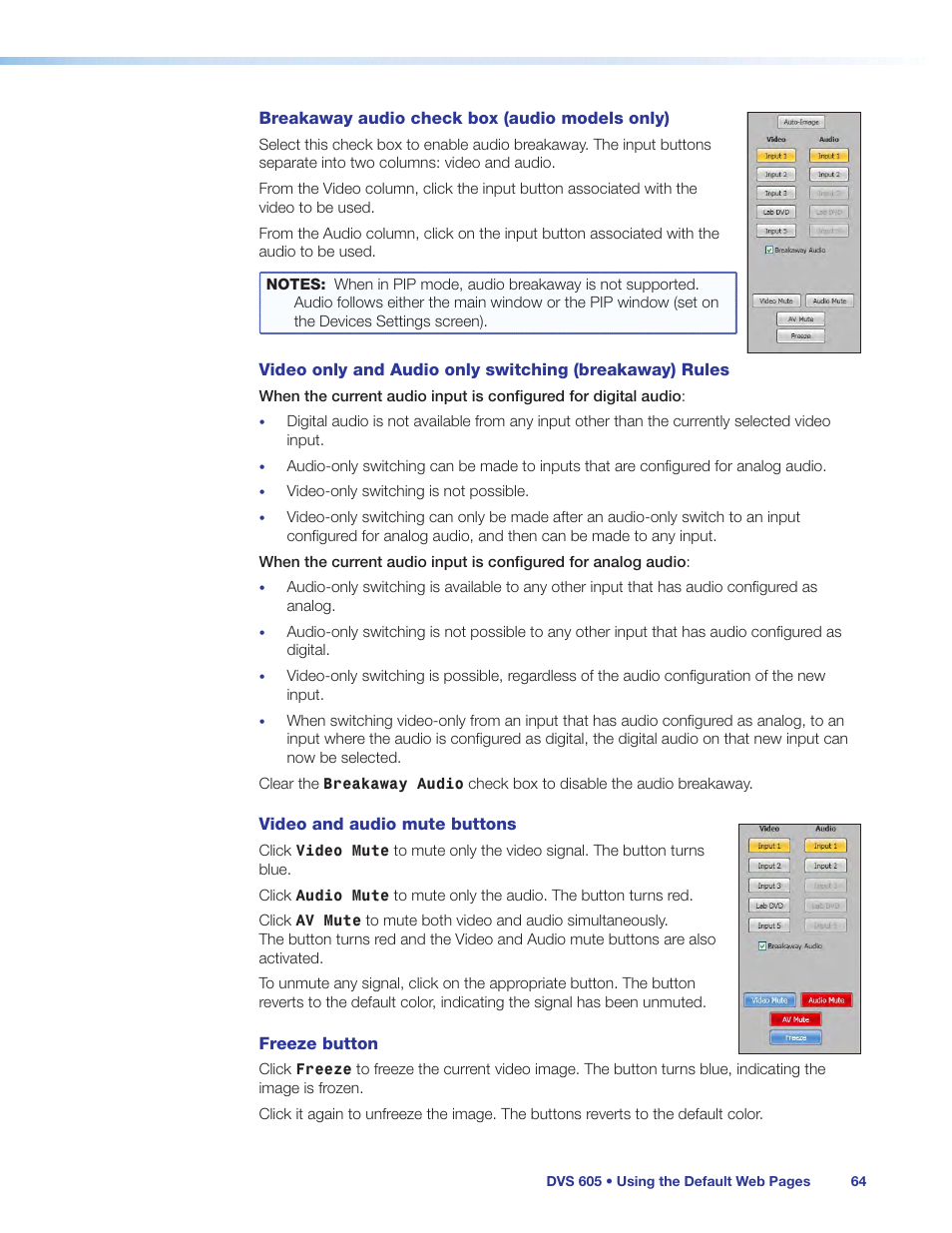 Extron Electronics DVS 605 User Guide User Manual | Page 70 / 98