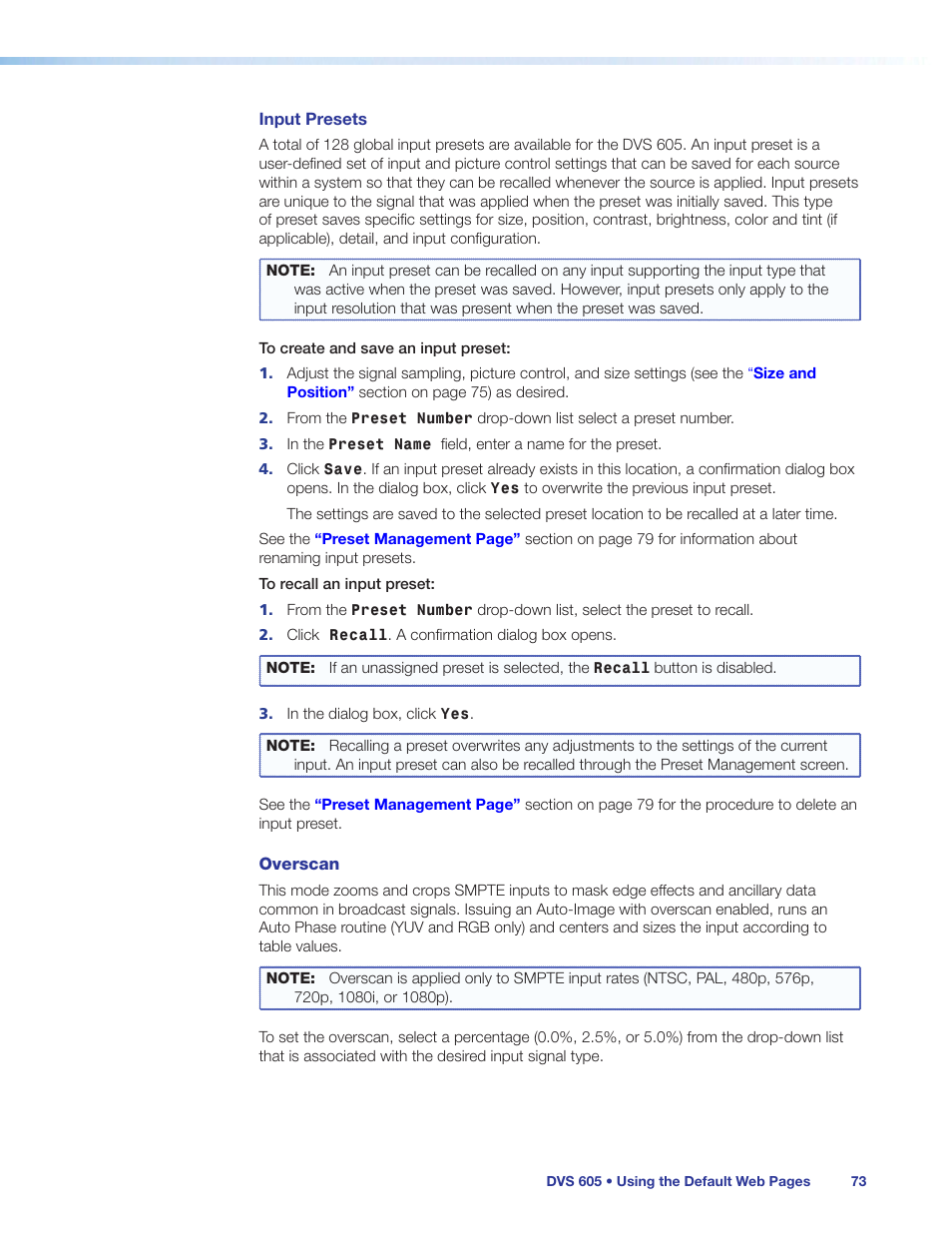 Extron Electronics DVS 605 User Guide User Manual | Page 79 / 98