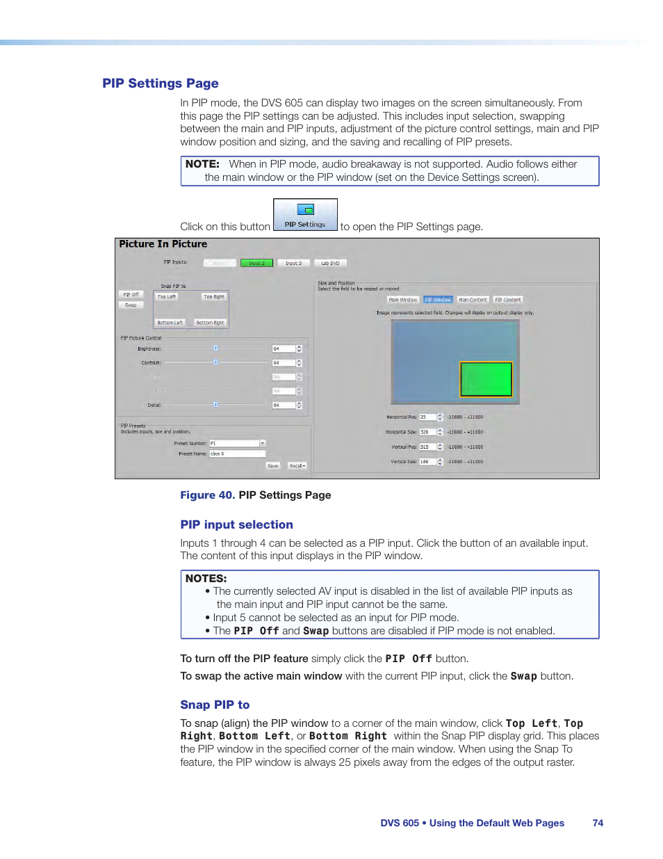 Extron Electronics DVS 605 User Guide User Manual | Page 80 / 98