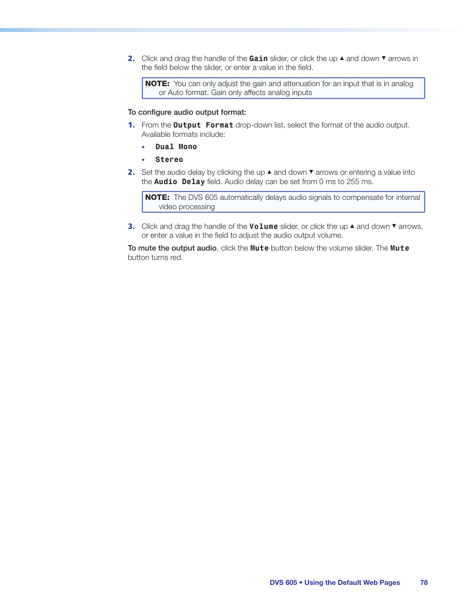 Extron Electronics DVS 605 User Guide User Manual | Page 84 / 98
