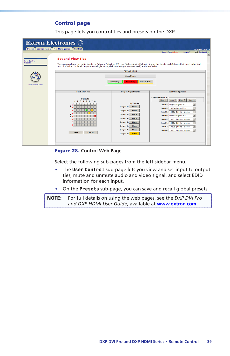 Extron Electronics DXP DVI Pro Setup Guide User Manual | Page 45 / 48