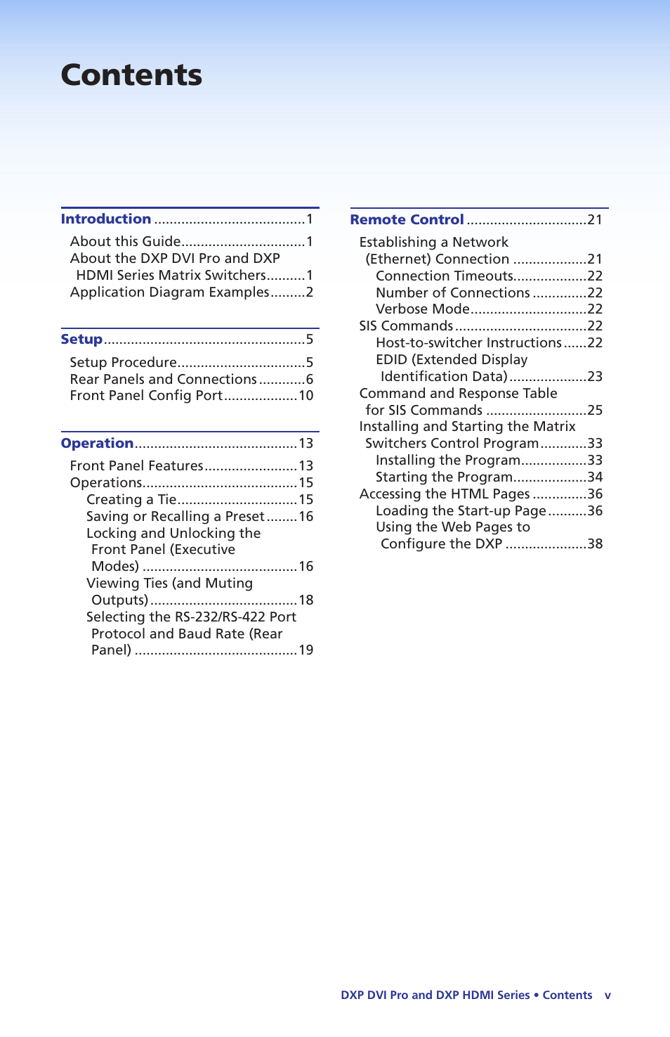 Extron Electronics DXP DVI Pro Setup Guide User Manual | Page 5 / 48