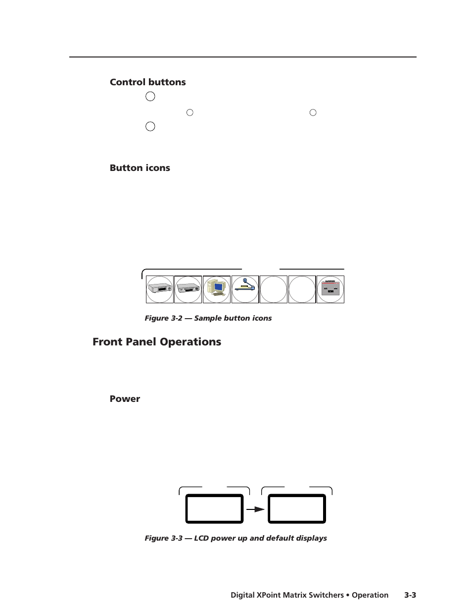 Control buttons, Button icons, Front panel operations | Power, Dxp 8 8 ve r x . xx, Dxp 8 8 extron | Extron Electronics DXP Series User Manual | Page 20 / 65