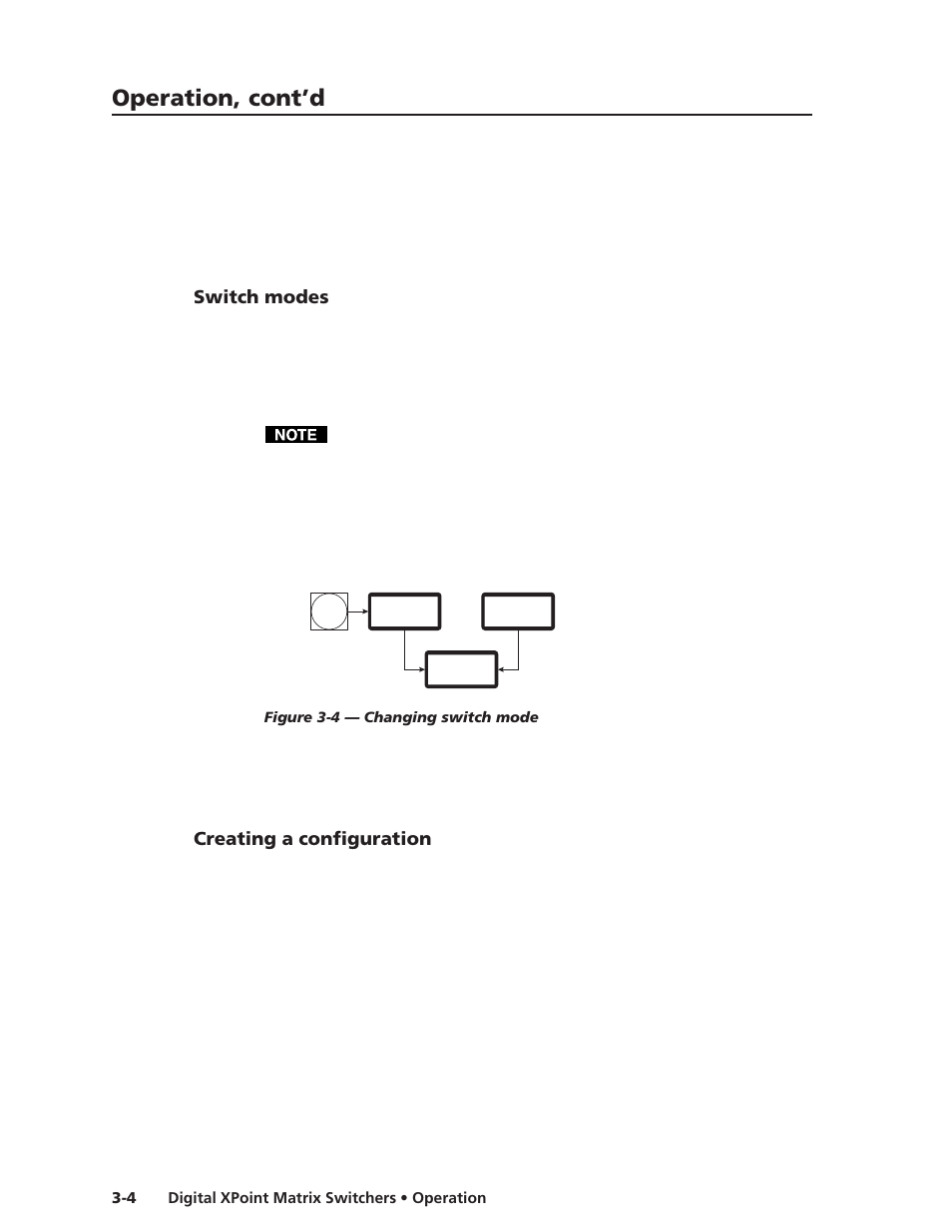 Switch modes, Creating a configuration, Operation, cont’d | Extron Electronics DXP Series User Manual | Page 21 / 65