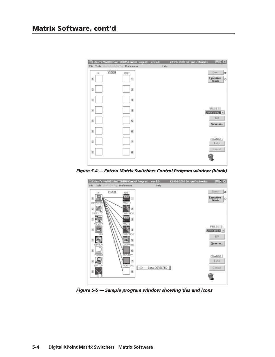 Matrix software, cont’d | Extron Electronics DXP Series User Manual | Page 45 / 65