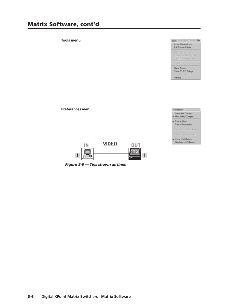 Tools menu, Preferences menu, Matrix software, cont’d | Extron Electronics DXP Series User Manual | Page 47 / 65