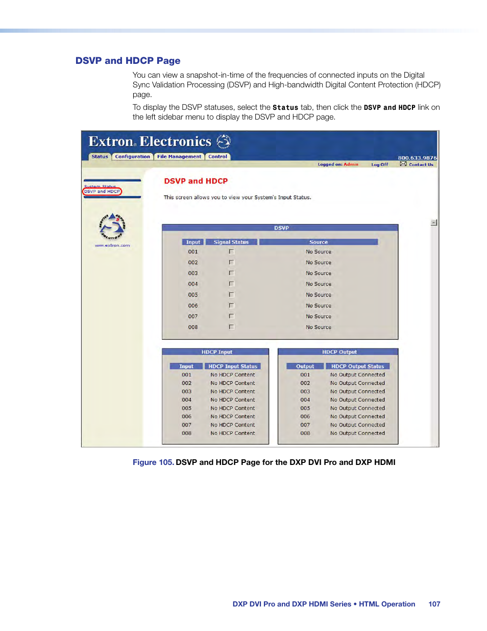 Dsvp and hdcp | Extron Electronics DXP HDMI User Guide User Manual | Page 113 / 136