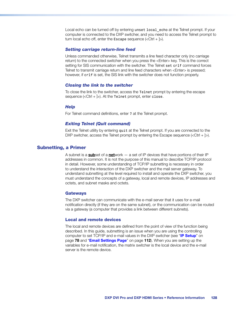 Subnetting, a primer | Extron Electronics DXP HDMI User Guide User Manual | Page 134 / 136