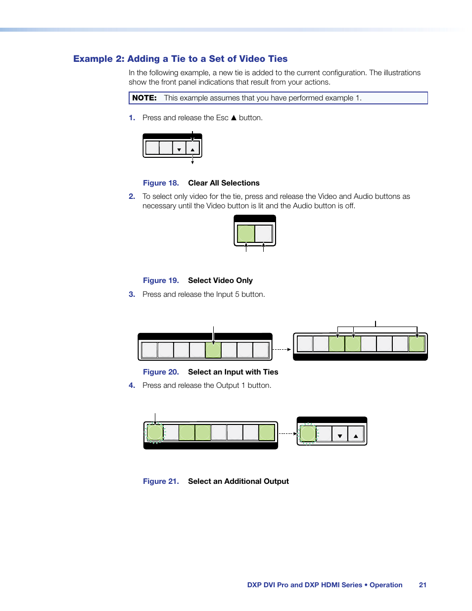 Example 2: adding a tie to a set of video ties, Example 2: adding a tie to a set of video, Ties | Extron Electronics DXP HDMI User Guide User Manual | Page 27 / 136