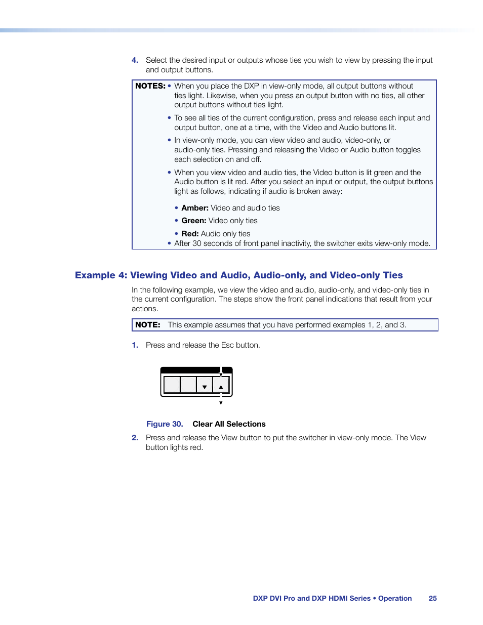 Example 4: viewing video and audio, Audio-only, and video-only ties | Extron Electronics DXP HDMI User Guide User Manual | Page 31 / 136