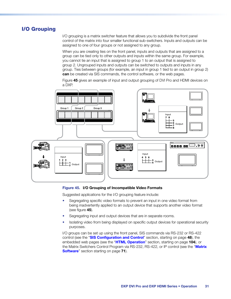 I/o grouping, Oup (see, Oup 1 (see | Extron Electronics DXP HDMI User Guide User Manual | Page 37 / 136