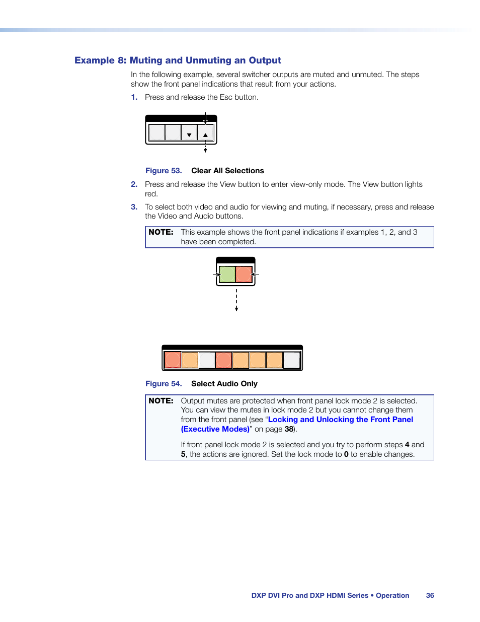 Example 8: muting and unmuting an output, Example 8: muting and unmuting an, Output | Extron Electronics DXP HDMI User Guide User Manual | Page 42 / 136