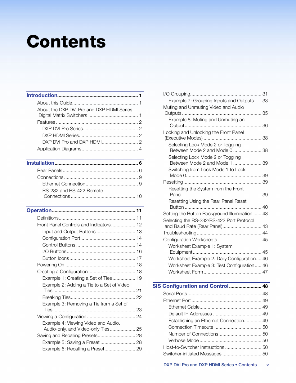 Extron Electronics DXP HDMI User Guide User Manual | Page 5 / 136