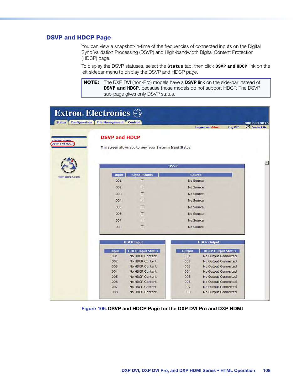 Extron Electronics DXP HDMI User Manual | Page 114 / 137