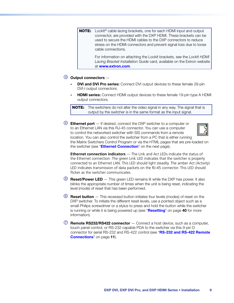 Extron Electronics DXP HDMI User Manual | Page 15 / 137