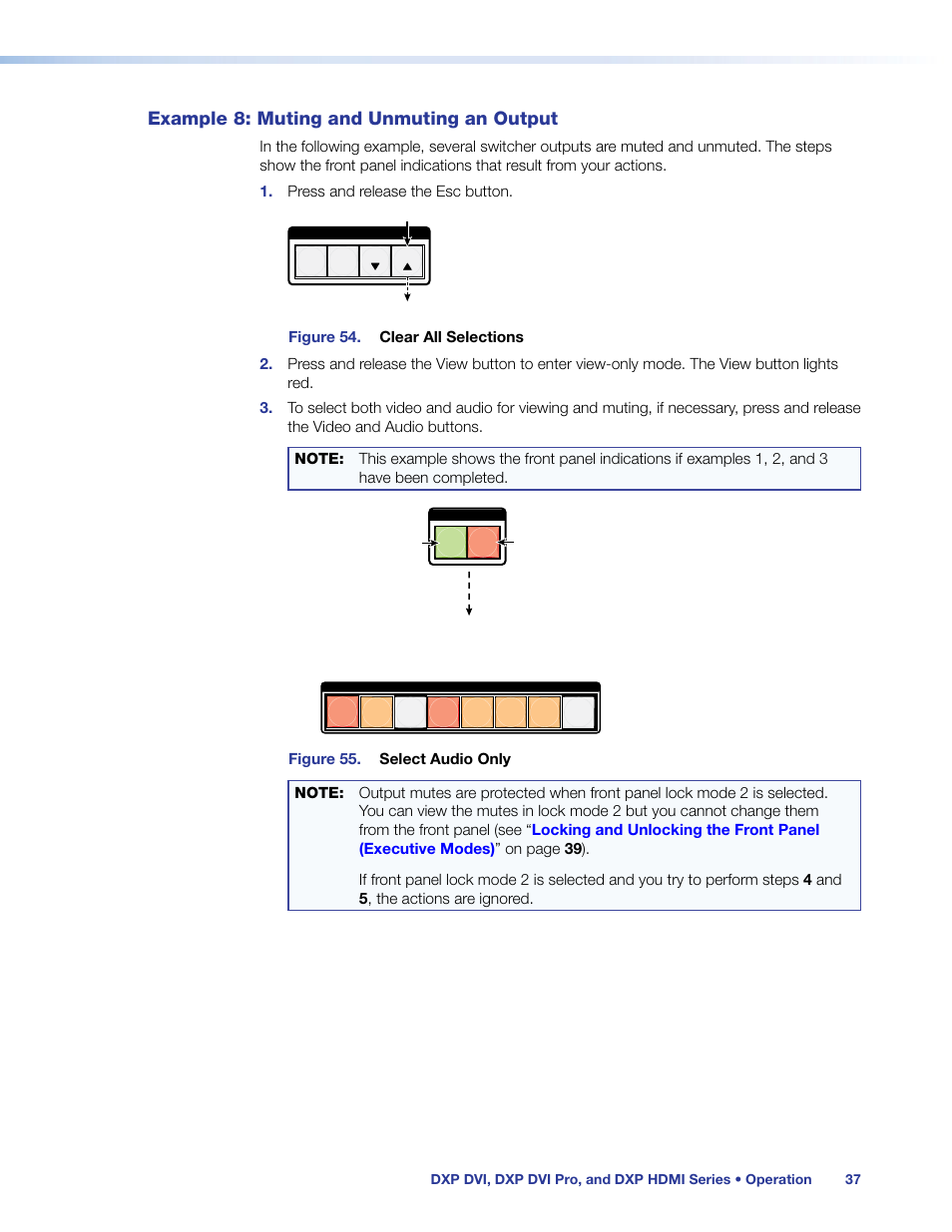 Example 8: muting and unmuting an output, Example 8: muting and unmuting an, Output | Extron Electronics DXP HDMI User Manual | Page 43 / 137