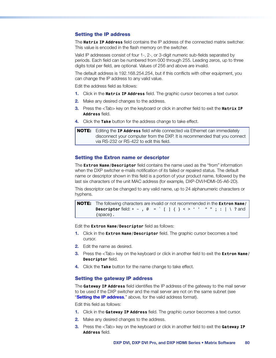 Extron Electronics DXP HDMI User Manual | Page 86 / 137