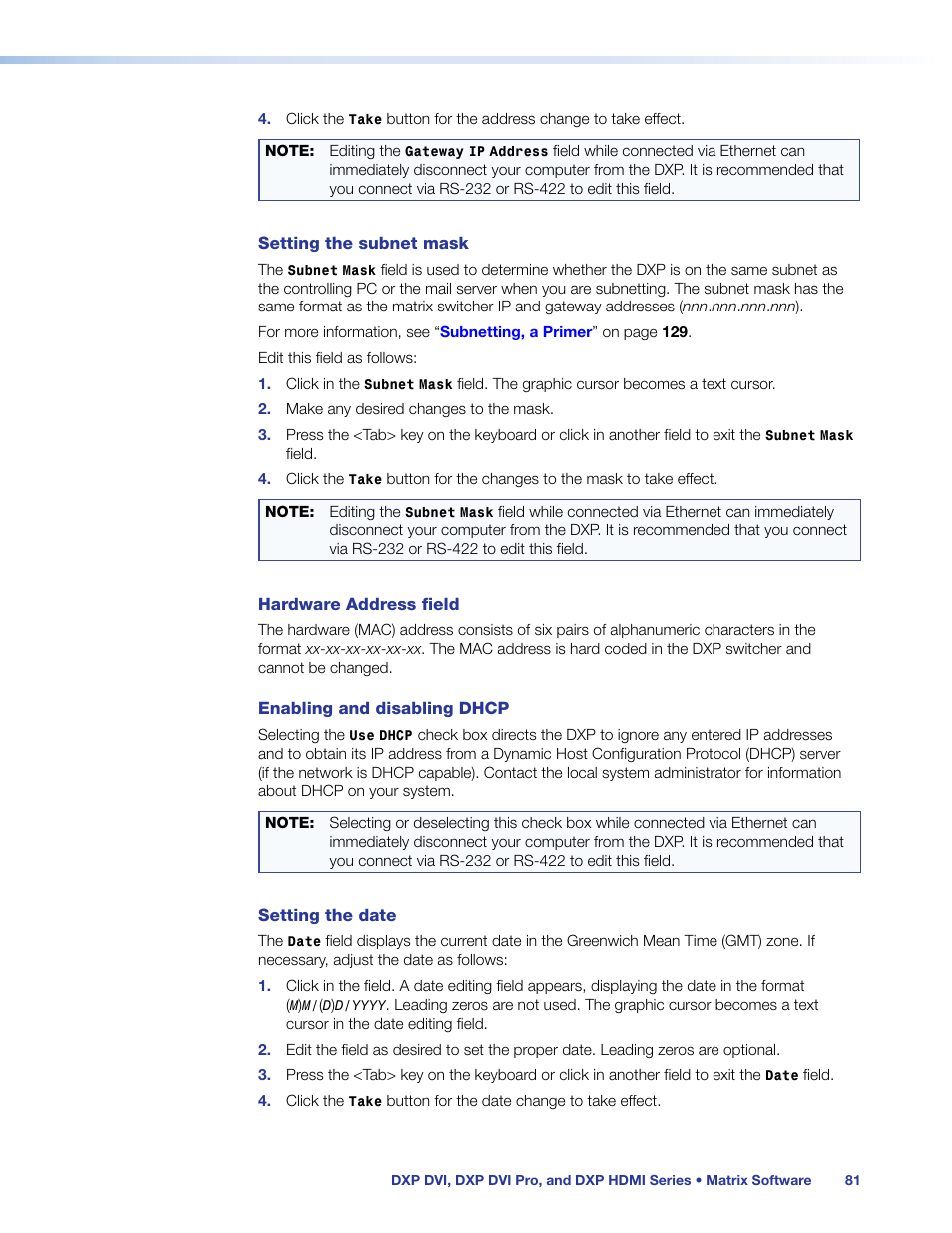 Extron Electronics DXP HDMI User Manual | Page 87 / 137