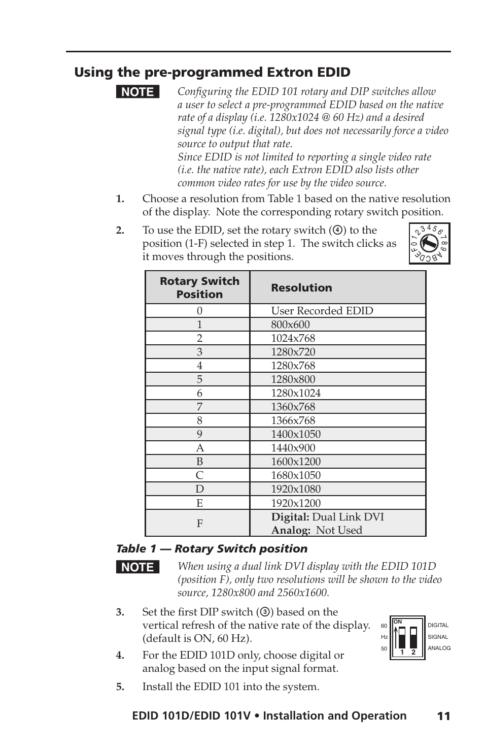 Using the pre-programmed extron edid | Extron Electronics EDID 101D_101V User Guide User Manual | Page 15 / 20