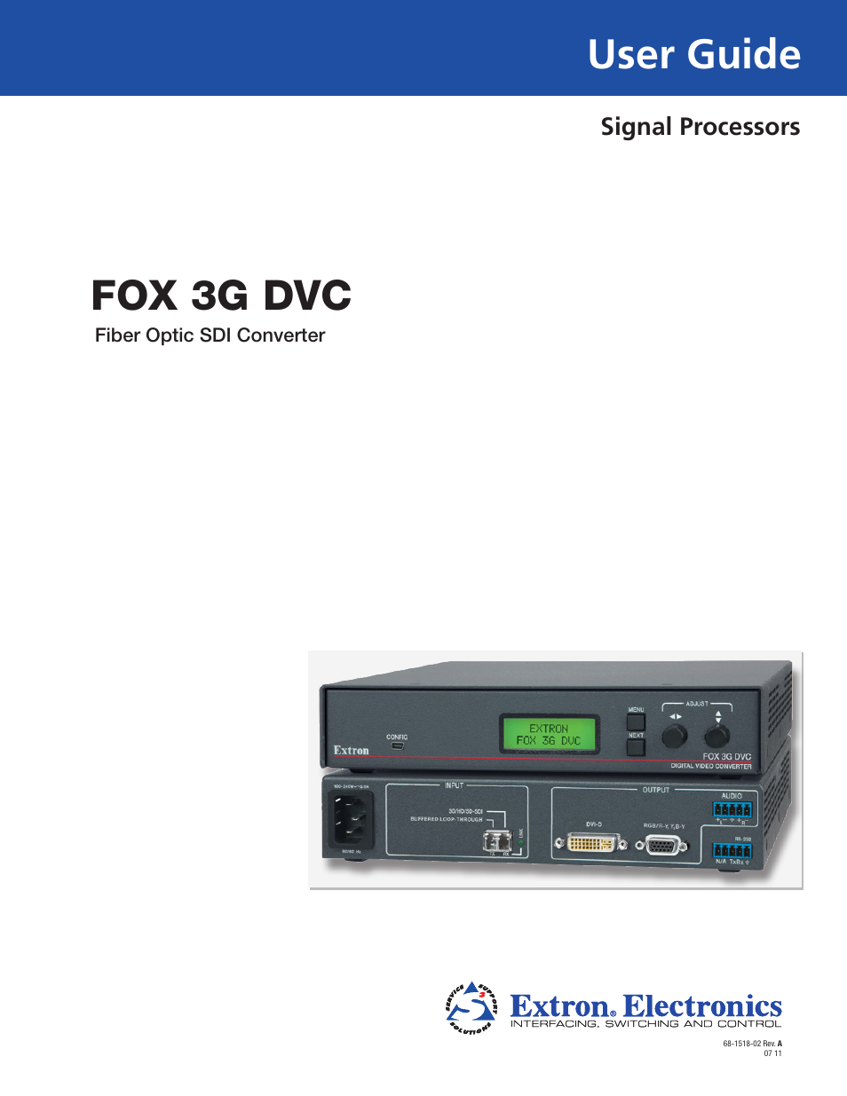 Extron Electronics FOX 3G DVC User Guide User Manual | 39 pages